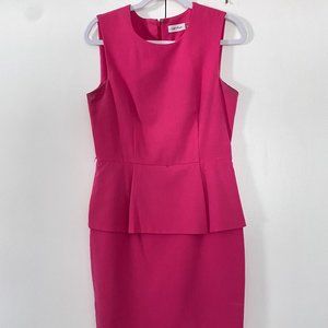 Calvin Klein Sleeveless Pink Peplum Dress